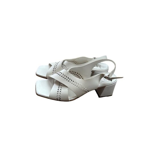 Emanuele Crasto Made in Italy White Leather Sandals Cutout Design With Flaw - Picture 10 of 12